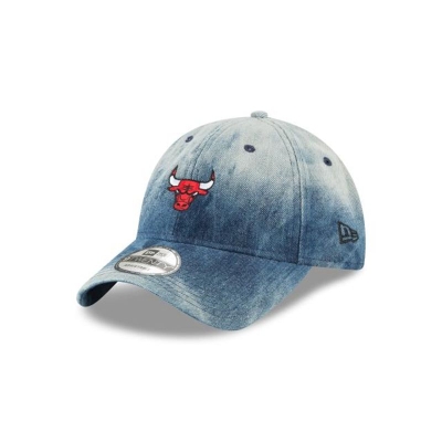 Chicago Bulls Gorra | New Era NBA Denim Wash Out 9twenty Adjustable Cap Mexico - Azules
